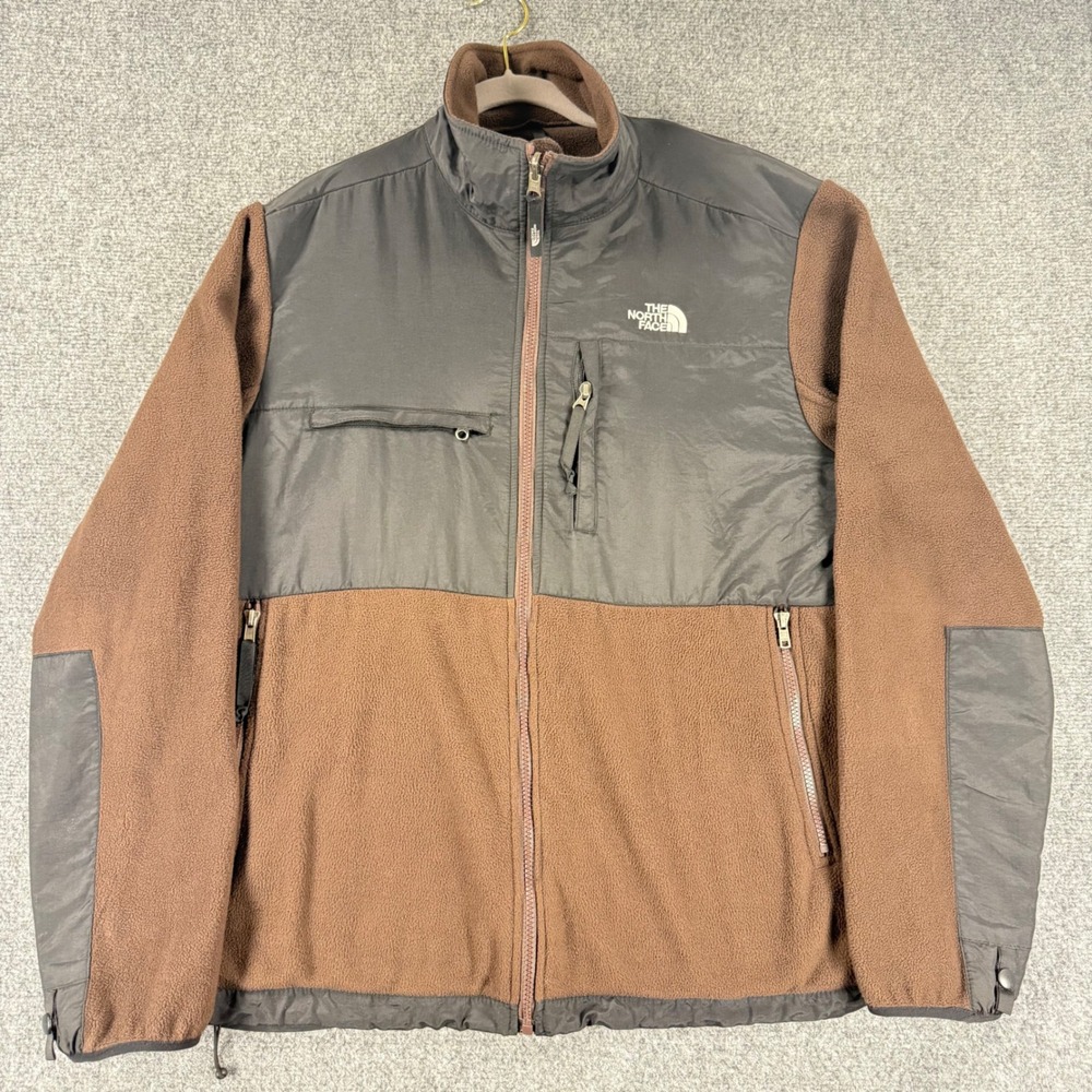 The North Face Denali Polartec Fleece Jacket Men's Large Brown Black Full Zip